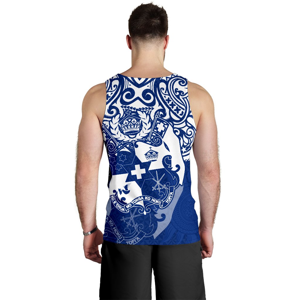 Tonga Polynesian Men's Tank - Tongan Pride (Bright Blue) - Polynesian Pride
