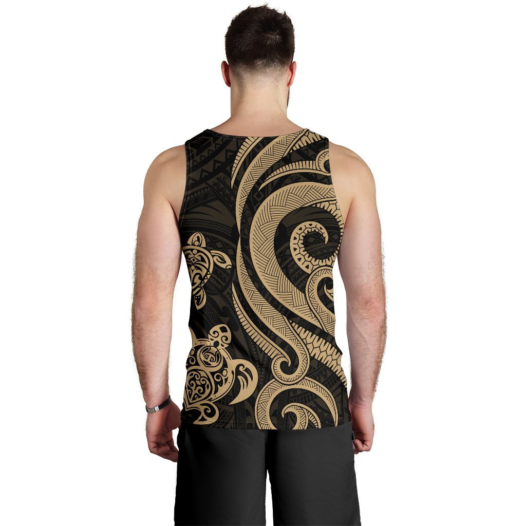 Nauru Men's Tank Top - Gold Tentacle Turtle - Polynesian Pride