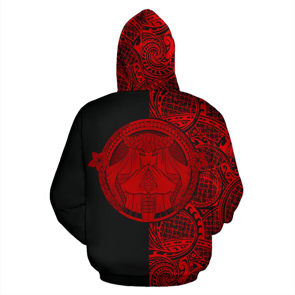 Polynesian Madame Pele Kanaka Hawaii Hoodie The Half Red - Polynesian Pride