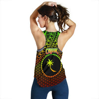 Polynesian Chuuk Women's Racerback Tank - Reggae Vintage Polynesian Patterns - Polynesian Pride