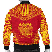 Papua New Guinea Flag Polynesian Chief Men's Bomber Jacket - Polynesian Pride