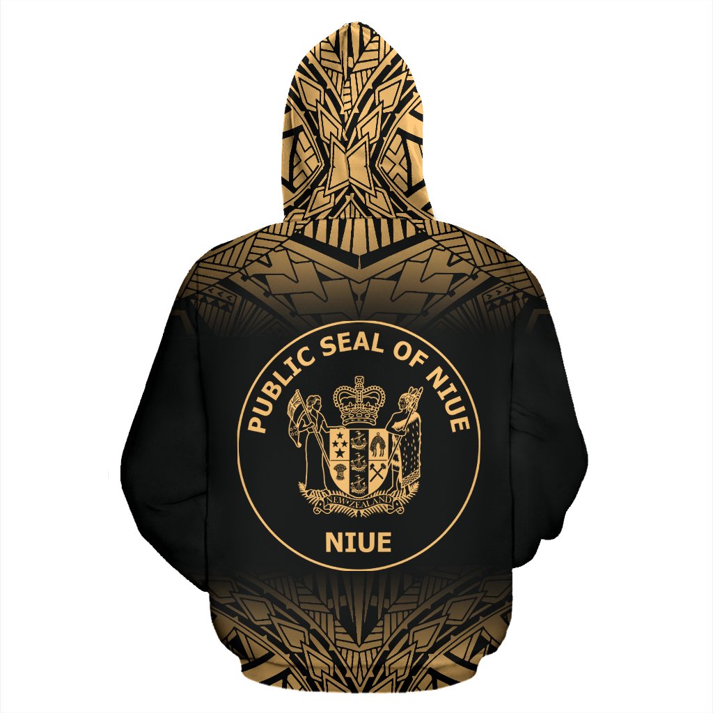 Niue Polynesian Zip up Hoodie Fog Gold - Polynesian Pride