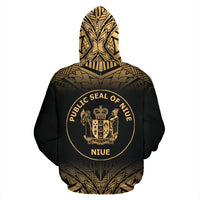 Niue Polynesian Zip up Hoodie Fog Gold - Polynesian Pride
