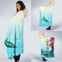 Polynesian Hawaii Hooded Blankets - View sea Hawaii with Turtle and Whale - Polynesian Pride