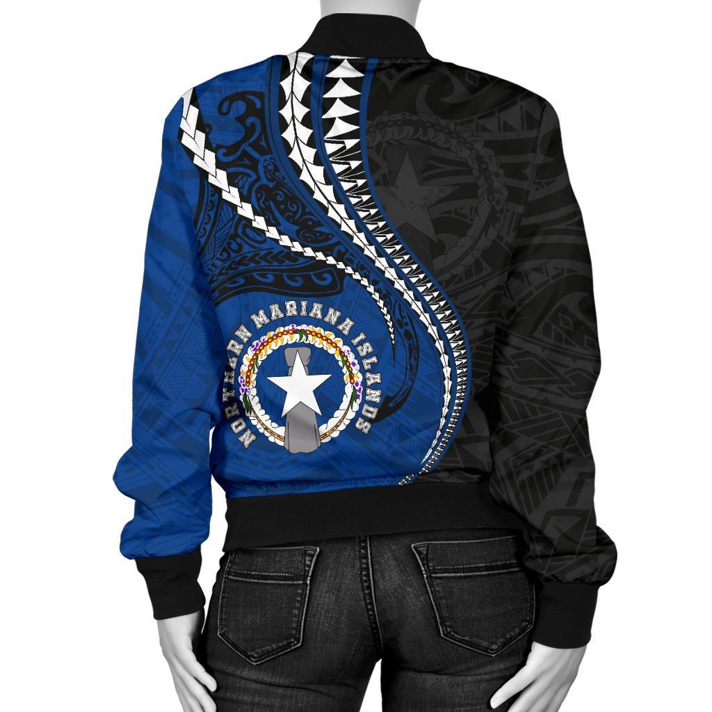Northern Mariana Islands Women's Bomber Jacket Kanaloa Tatau Gen MP - Polynesian Pride