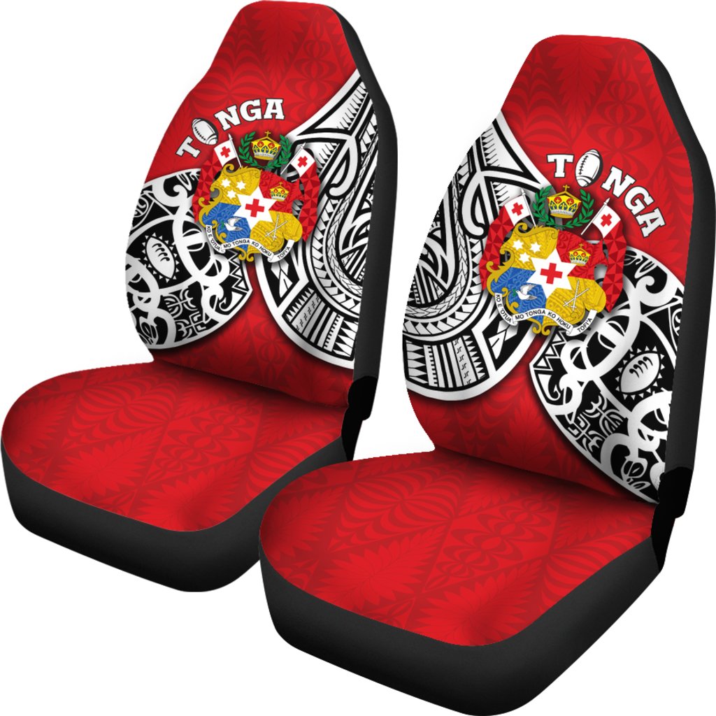 Tonga Rugby Car Seat Covers Polynesian Style Universal Fit Red - Polynesian Pride