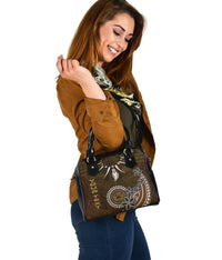 American Samoa Custom Personalised Shoulder Handbag - Polynesian Boar Tusk - Polynesian Pride