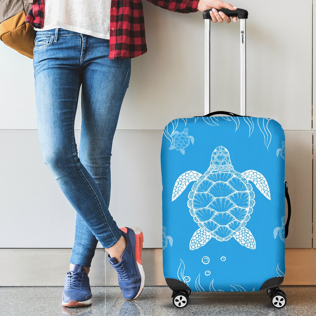 Turtle Luggage Cover 03 Black - Polynesian Pride