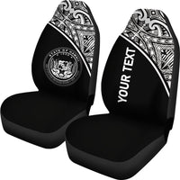 Hawaii Custom Personalised Car Seat Covers - Hawaii Seal Polynesian White Curve - Polynesian Pride