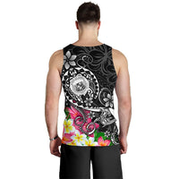 Hawaii Polynesian Men's Tank Top - Hawaii Seal With Turtle Plumeria (Black) - Polynesian Pride