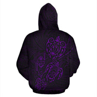 Zip up Hoodie Guam Family Turtles Map Polynesian Purple - Polynesian Pride