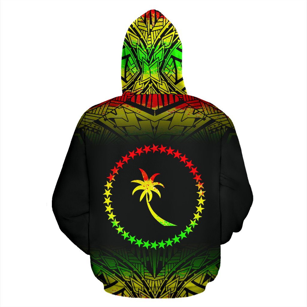 Chuuk All Over Custom Zip up Hoodie Micronesian Reggae Fog - Polynesian Pride