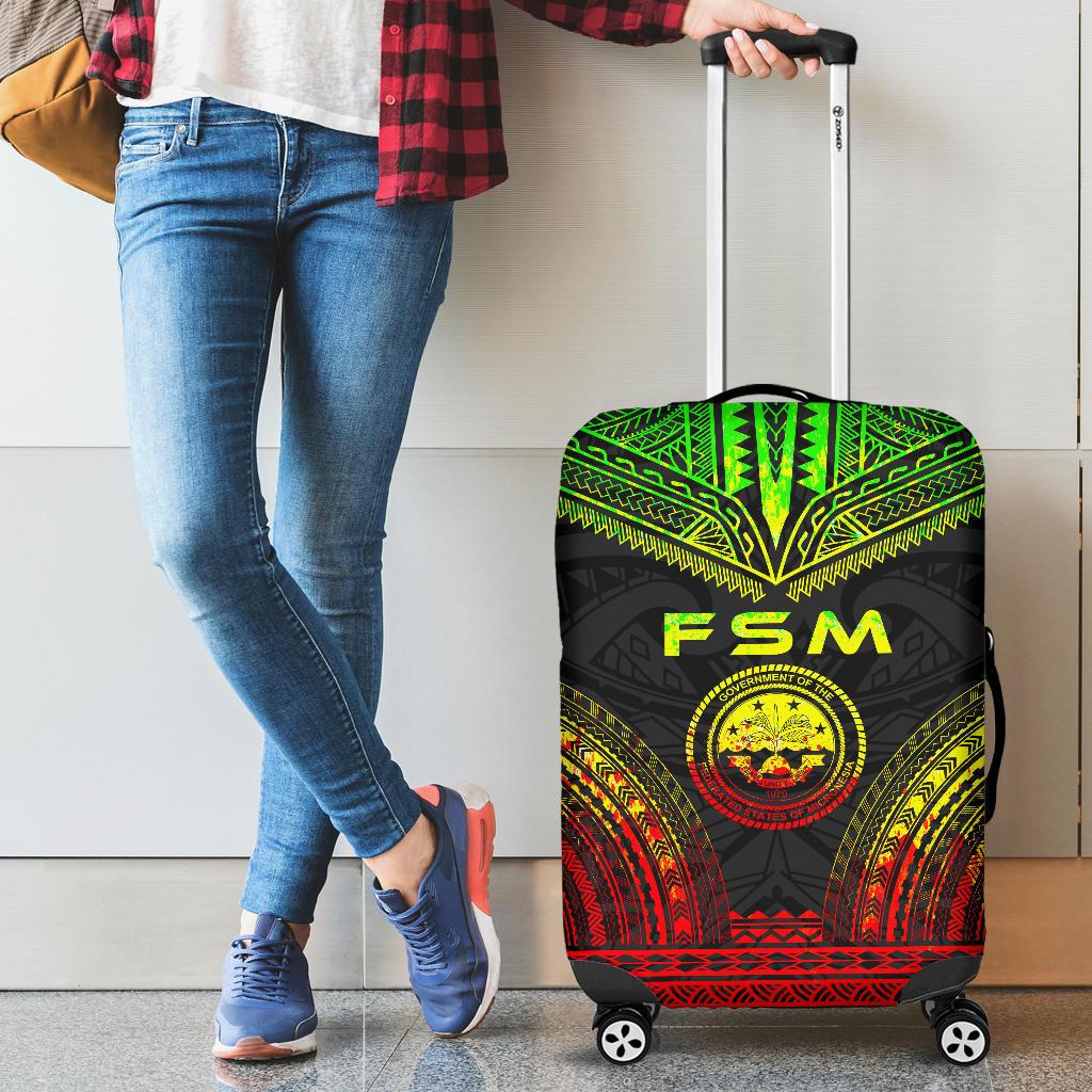 Federated States Of Micronesia Polynesian Chief Luggage Cover - Reggae Version - Polynesian Pride