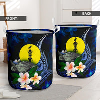 New Caledonia Polynesian Laundry Basket - Turtle With Plumeria Flowers - Polynesian Pride
