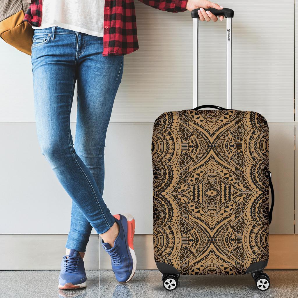 Polynesian Symmetry Gold Luggage Covers Gold - Polynesian Pride