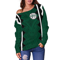 Hawaii Women's Volleyball Team Supporter - Women's Off Shoulder Sweater - Polynesian Pride