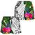 Kosrae Women's Short White - Turtle Plumeria Banana Leaf - Polynesian Pride