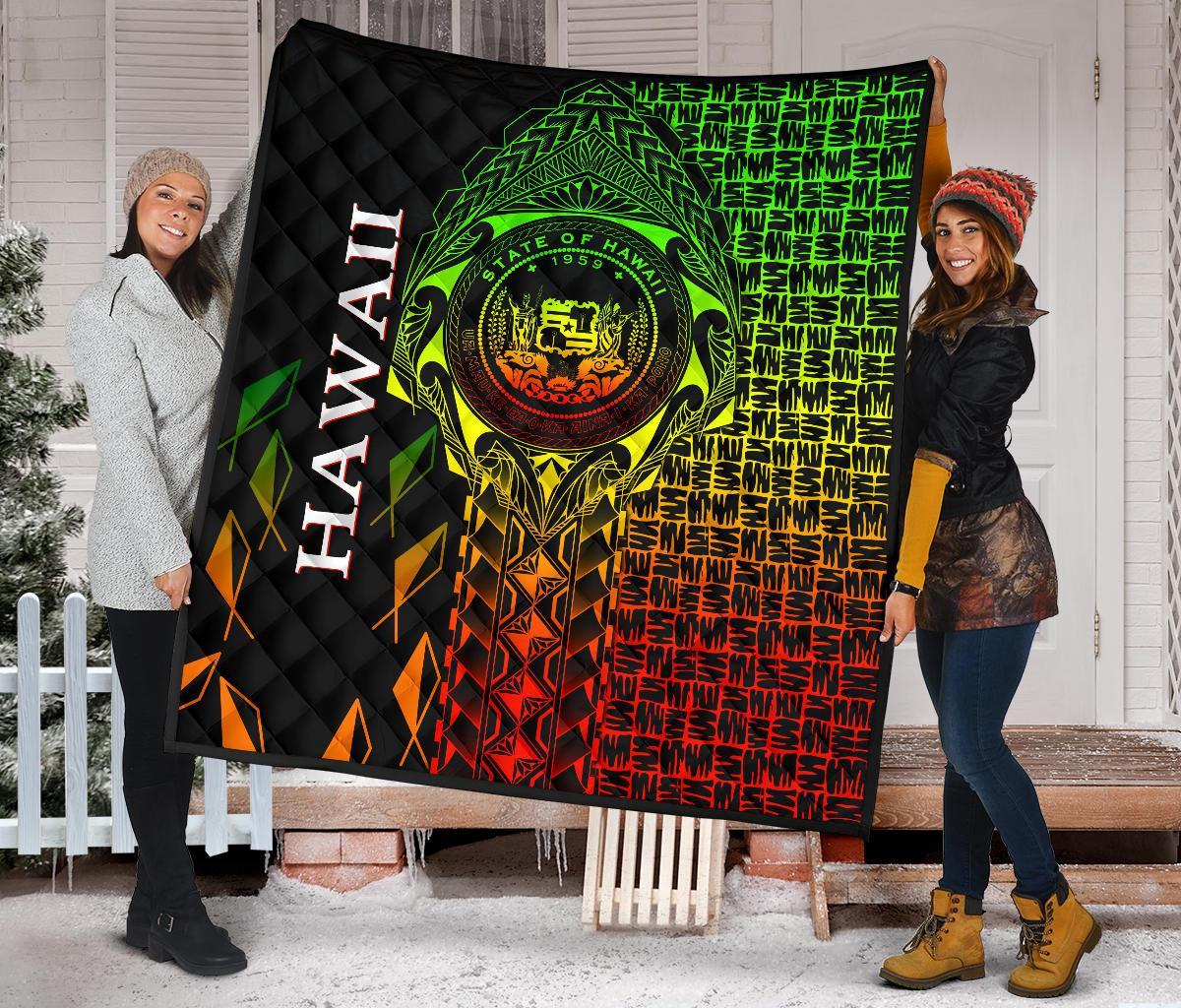 Hawaii Premium Quilt - Hawaii Seal Rocket Style (Reggae) - Polynesian Pride