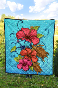 Ocean Hibiscus Premium Quilt - Polynesian Pride