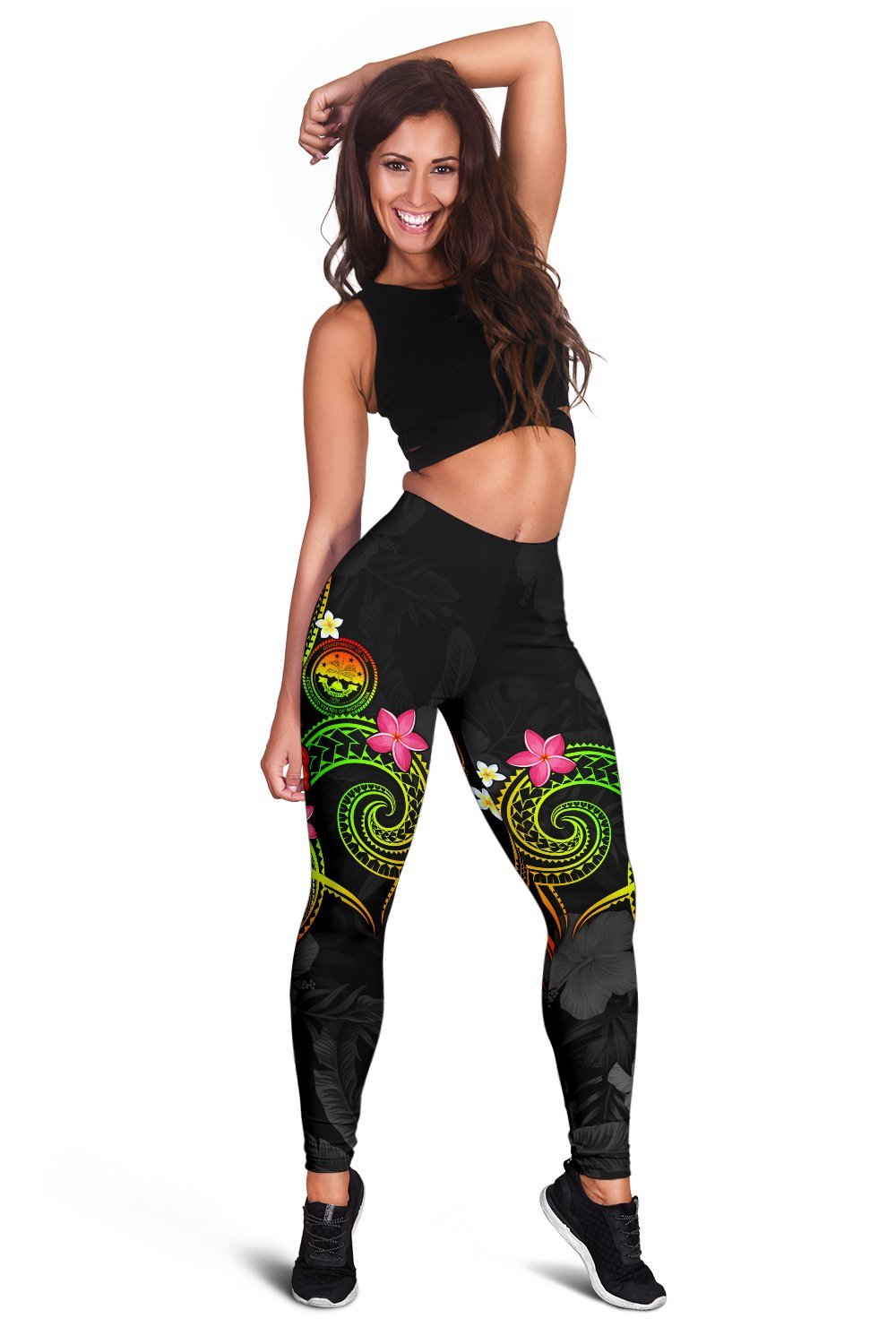 Federated States of Micronesia Polynesian Leggings - Legend of FSM (Reggae) - Polynesian Pride