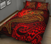 Pohnpei Quilt Bed Set - Red Shark Polynesian Tattoo - Polynesian Pride