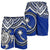 Chuuk Polynesian Short (Men) - White Turtle (Blue) BLUE - Polynesian Pride