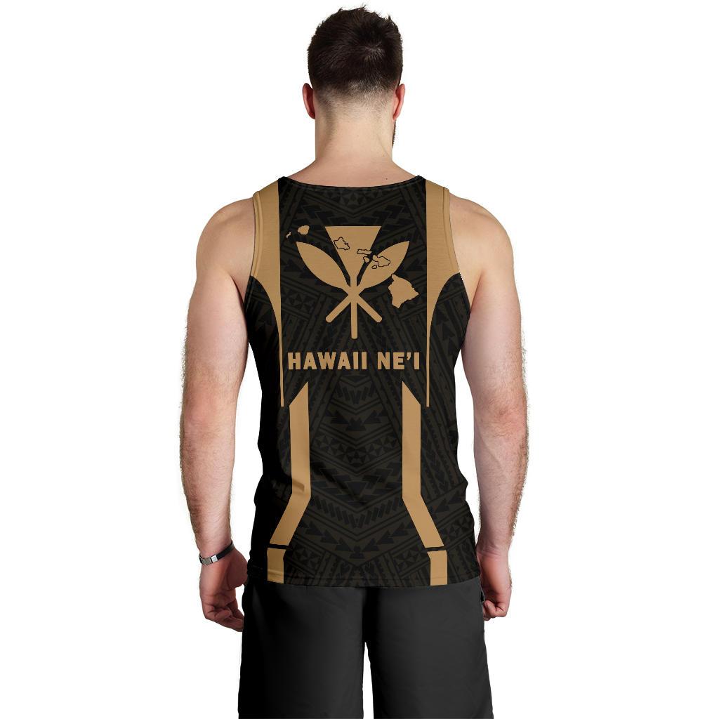 Hawaii Kanaka Polynesian Men's Tank Top Gold - Polynesian Pride