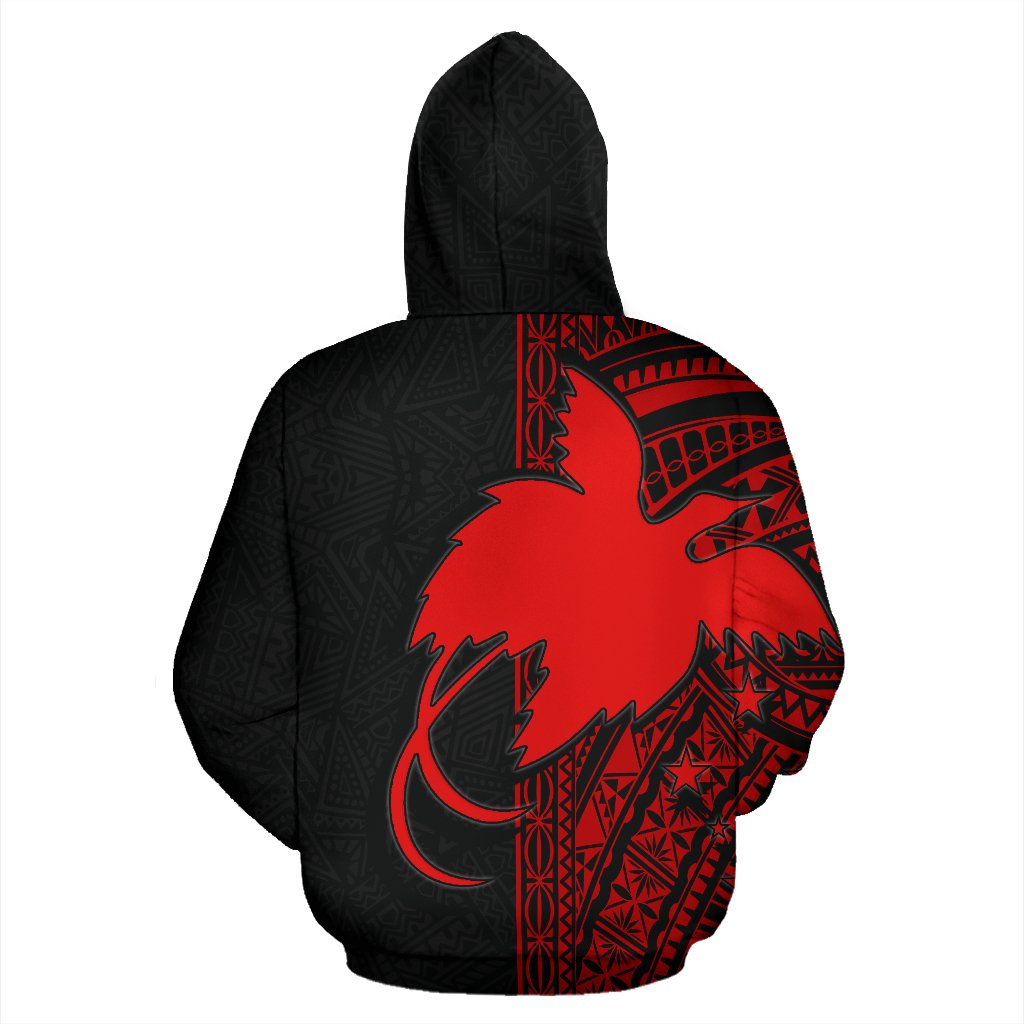 Papua New Guinea Polynesian ll Over Hoodie Red Line - Polynesian Pride
