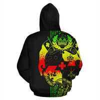 Tonga Polynesian Zip up Hoodie Reggae Line - Polynesian Pride