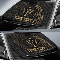 Polynesian Kosrae Custom Personalised Sun Shades - Gold Tribal Wave - Polynesian Pride