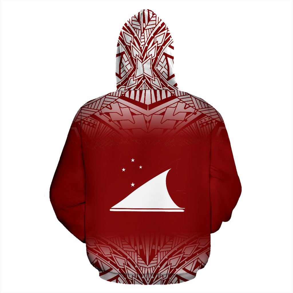 Tokelau All Over Zip up Hoodie Fog Red - Polynesian Pride