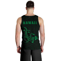 Hawaii Kakau Polynesian Hammerhead Shark Map Men's Tank Top - Green - Polynesian Pride
