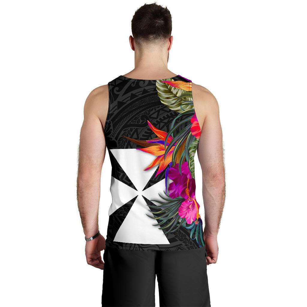 Wallis And Futuna Men's Tank Top - Polynesian Hibiscus Pattern - Polynesian Pride