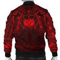 Samoa Men's Bomber Jacket - Red Spirit - Polynesian Pride