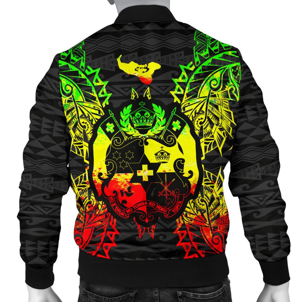 Tonga Polynesian Men's Bomber Jacket Map Reggae - Polynesian Pride