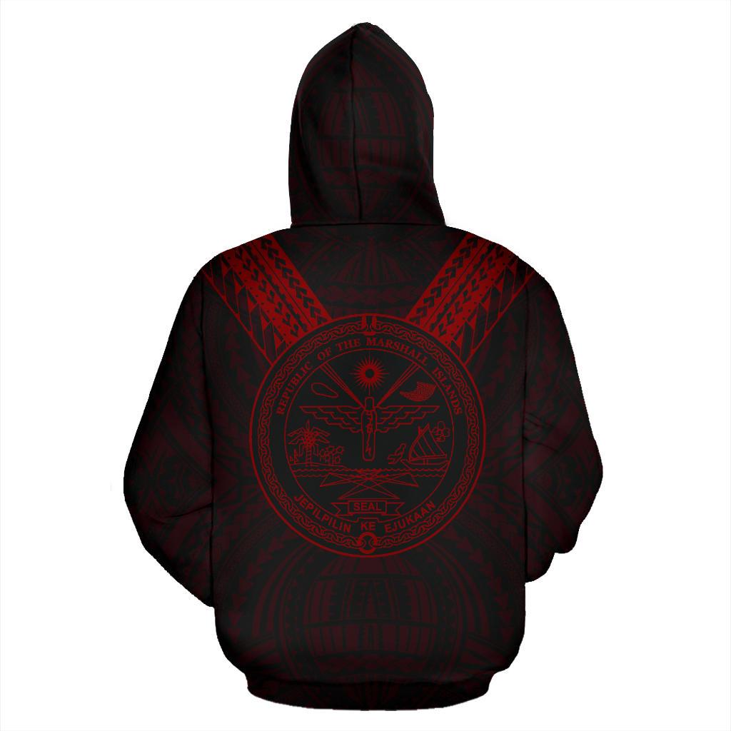 Marshall Islands All Over Hoodie Red Sailor Style - Polynesian Pride