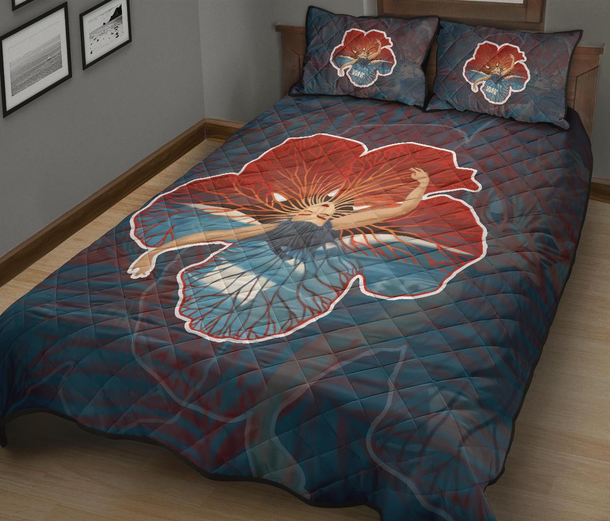 Hawaii Quilt Bed Set - Hula Dance Hibiscus Quilt Bed Set - Polynesian Pride