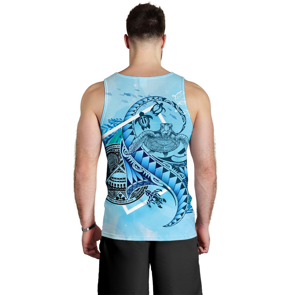 American Samoa Men's Tank Top - Polynesian Turtle Under The Sea - Polynesian Pride