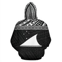 Tokelau Polynesian All Over Zip up Hoodie Black Horizontal - Polynesian Pride