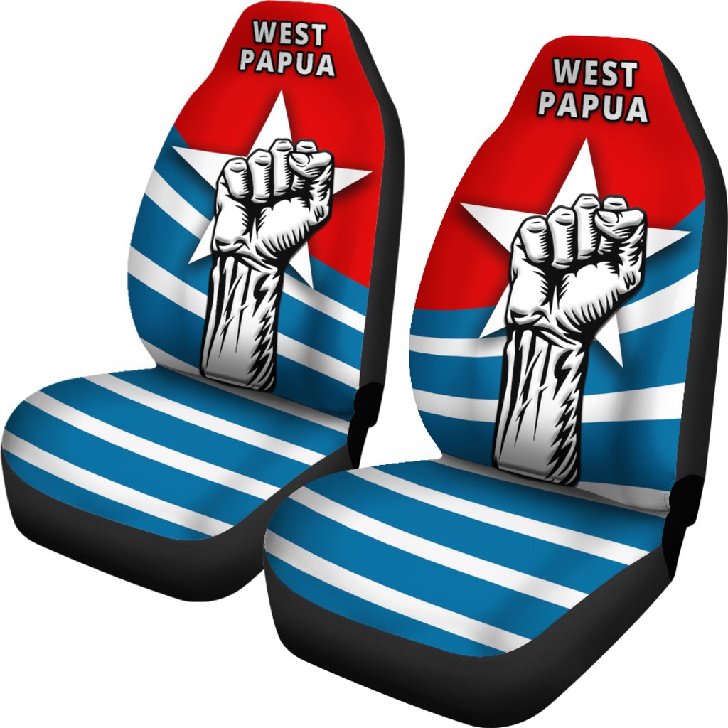 Free West Papua Car Seat Covers Universal Fit Blue - Polynesian Pride