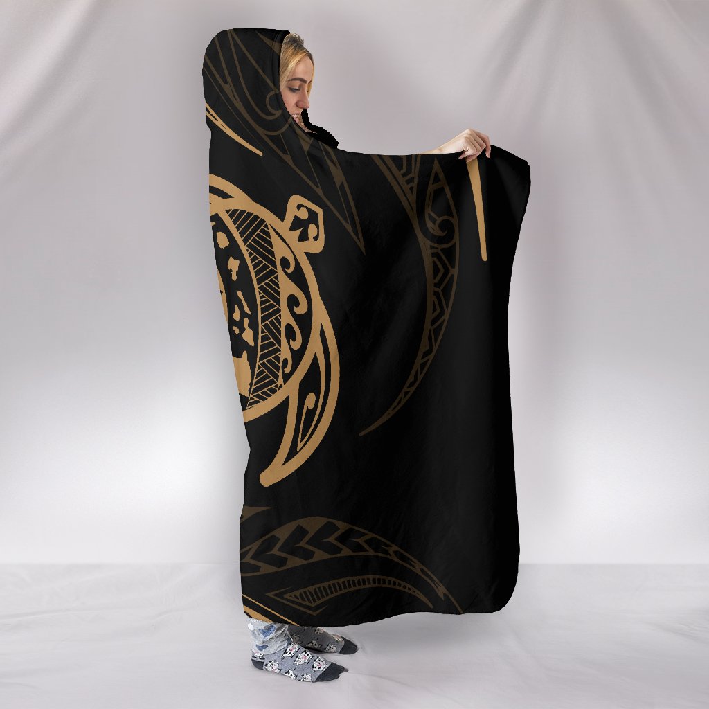 Hawaii Turtle Hooded Blanket - Gold - Frida Style - Polynesian Pride