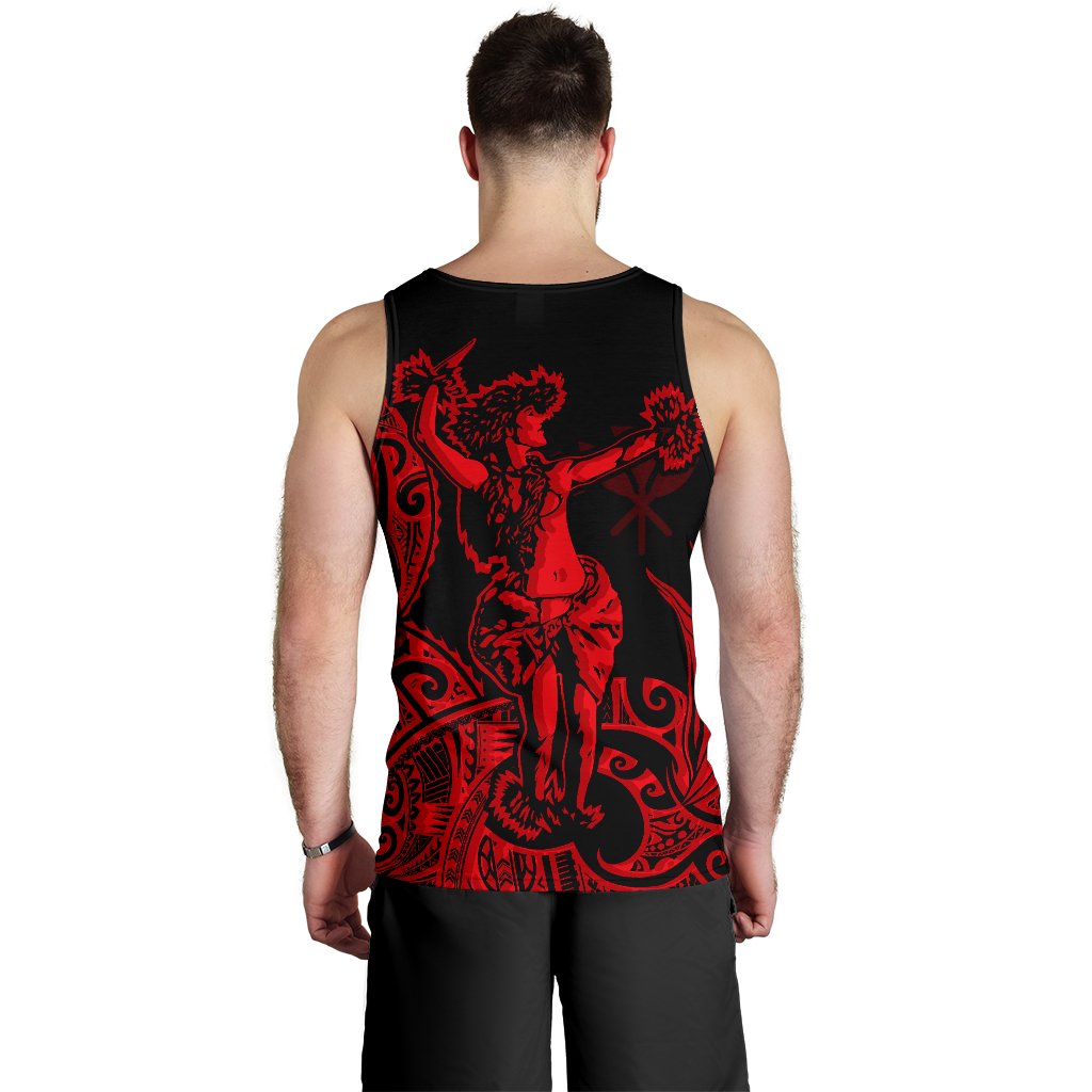 Polynesian Hawaii Men's Tank Top - Hula Girl Red - Polynesian Pride