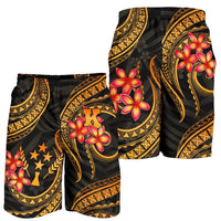 Kosrae Micronesian Men Shorts - Gold Plumeria - Polynesian Pride
