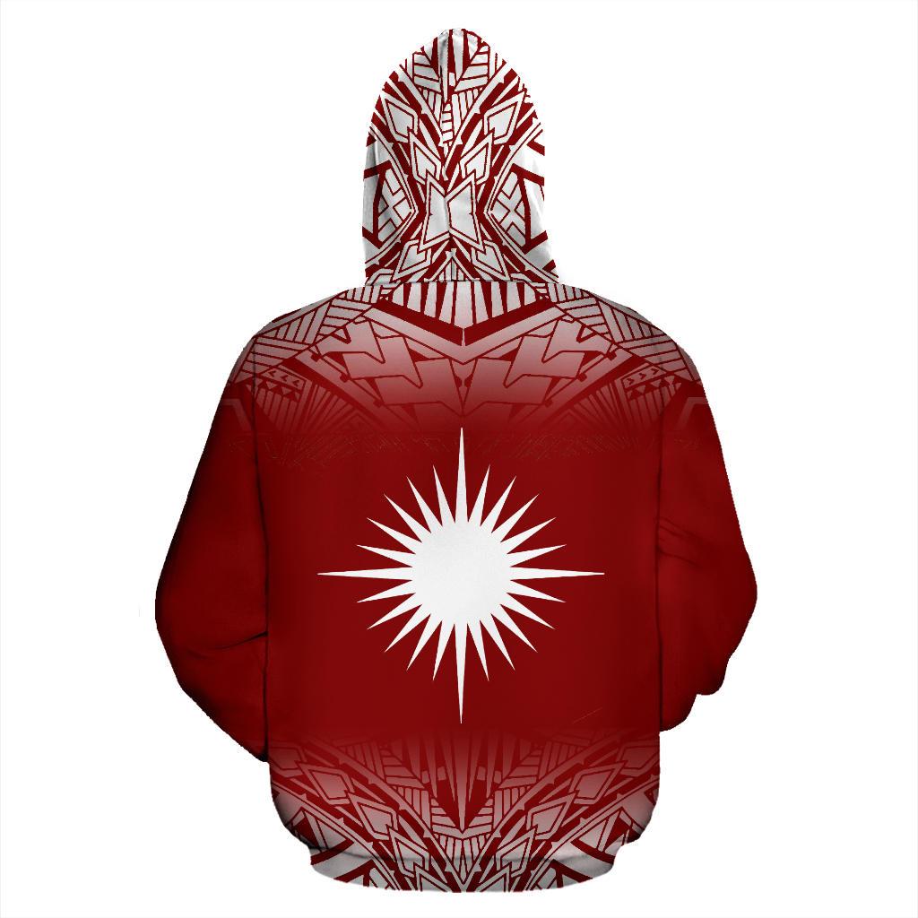 Marshall Islands All Over Hoodie Fog Red - Polynesian Pride