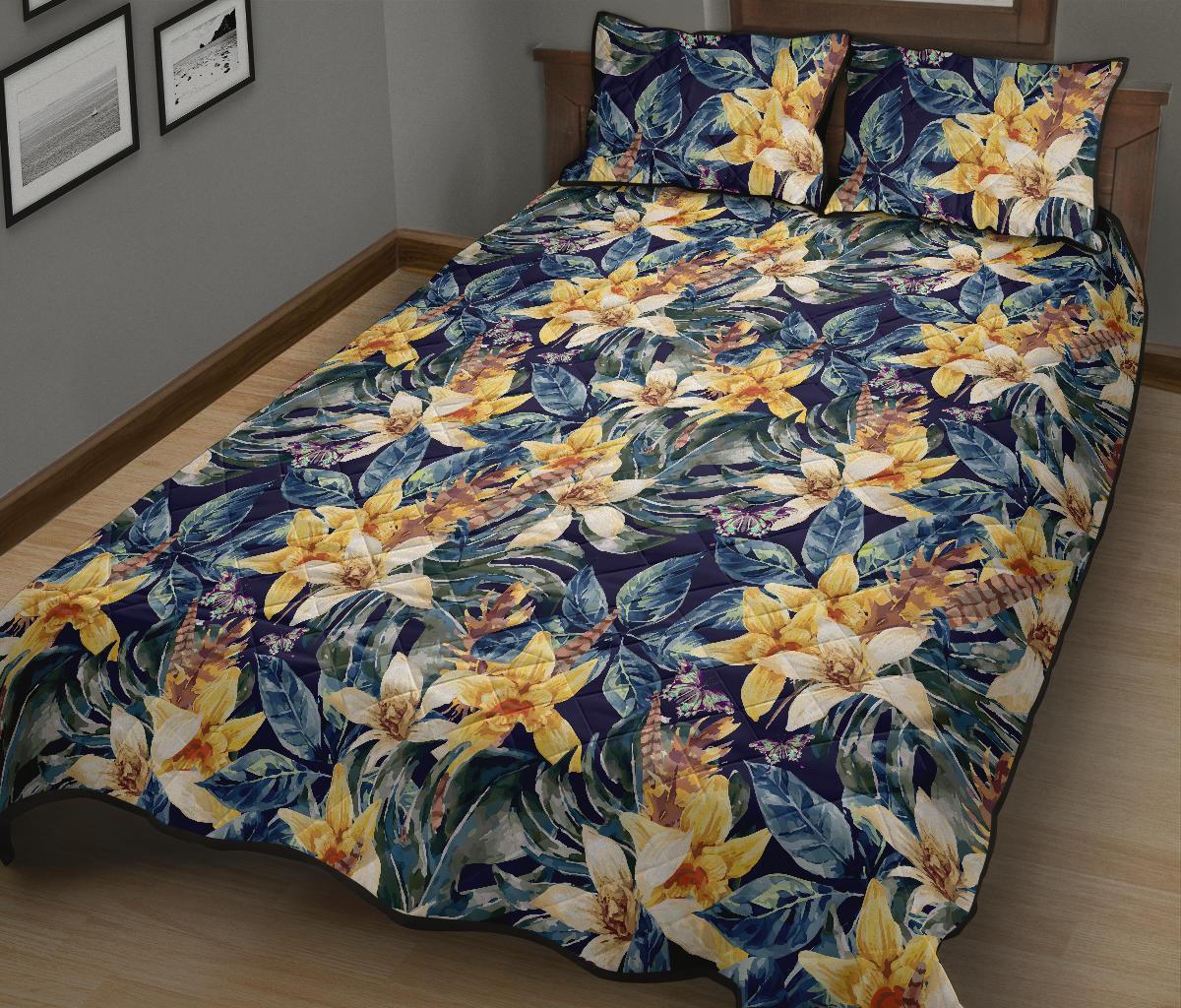Vintage Floral Quilt Bed Set - Polynesian Pride