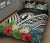 CNMI Quilt Bed Set - CNMI Coat of Arms & Polynesian Tropical Flowers White - Polynesian Pride