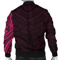 Maori Samoan Tattoo Men Bomber Jacket Pink Version - Polynesian Pride
