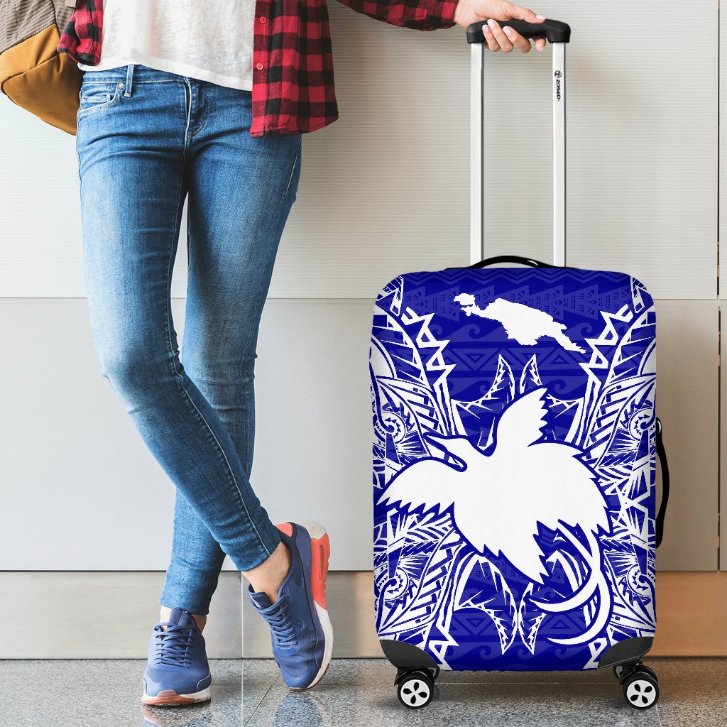 Papua New Guinea Polynesian Luggage Covers Map Blue - Polynesian Pride