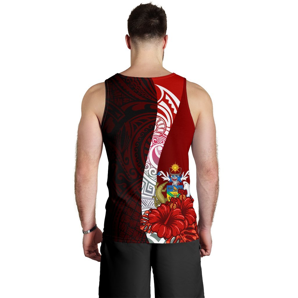 Solomon Islands Polynesian Custom Personalised Men's Tank Top - Coat Of Arm With Hibiscus - Polynesian Pride