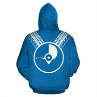 Yap All Over Zip up Hoodie Blue Sailor Style - Polynesian Pride